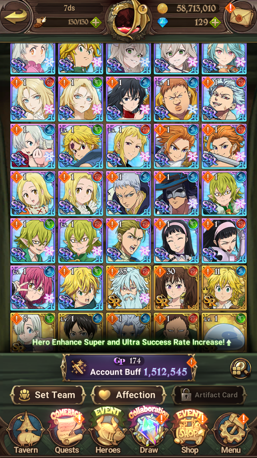 [GLOBAL] 6/6 Transcendent Ban 6/6 Purgatory Meliodas Ultimate Escanor Elizabeth++ 7DS Seven Deadly Sins: Grand Cross Resource Starter Account-Mobile Games Starter