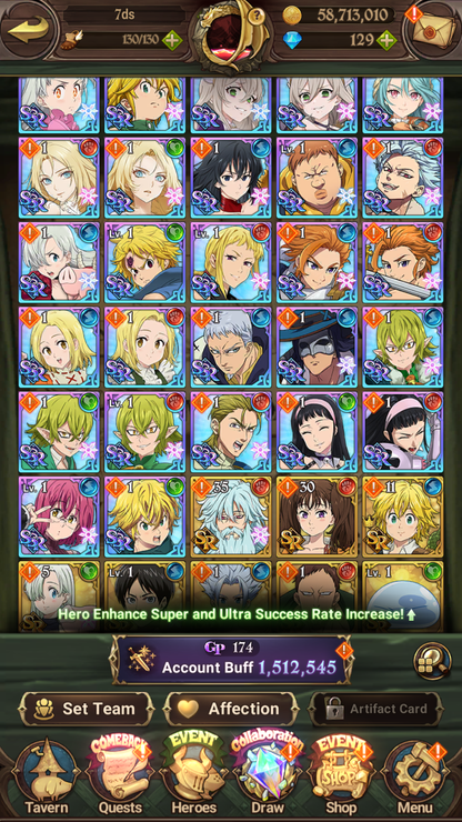 [GLOBAL] 6/6 Transcendent Ban 6/6 Purgatory Meliodas Ultimate Escanor Elizabeth++ 7DS Seven Deadly Sins: Grand Cross Resource Starter Account-Mobile Games Starter
