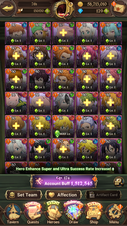 [GLOBAL] 6/6 Transcendent Ban 6/6 Purgatory Meliodas Ultimate Escanor Elizabeth++ 7DS Seven Deadly Sins: Grand Cross Resource Starter Account-Mobile Games Starter