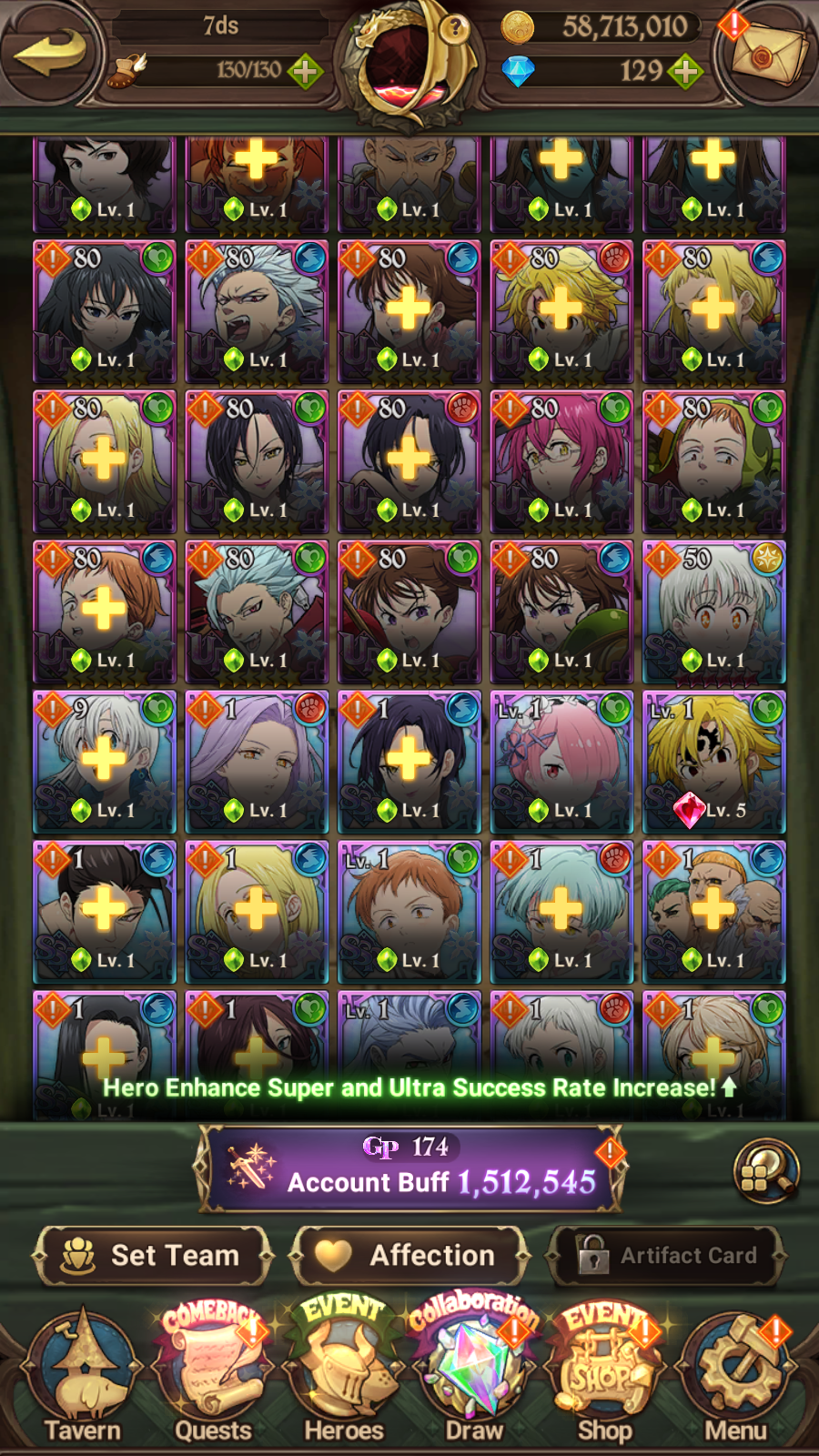 [GLOBAL] 6/6 Transcendent Ban 6/6 Purgatory Meliodas Ultimate Escanor Elizabeth++ 7DS Seven Deadly Sins: Grand Cross Resource Starter Account-Mobile Games Starter