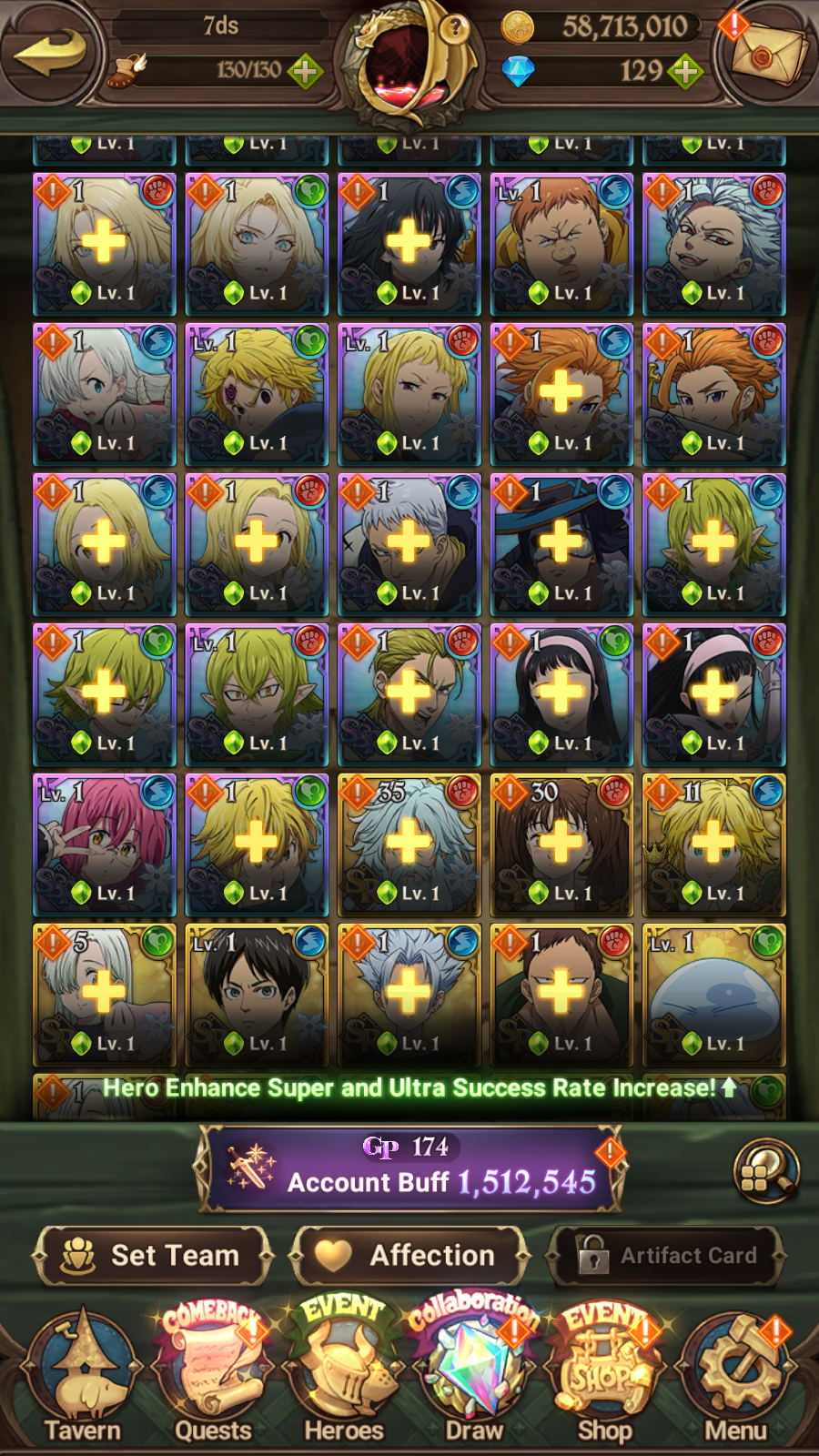[GLOBAL] 6/6 Transcendent Ban 6/6 Purgatory Meliodas Ultimate Escanor Elizabeth++ 7DS Seven Deadly Sins: Grand Cross Resource Starter Account-Mobile Games Starter
