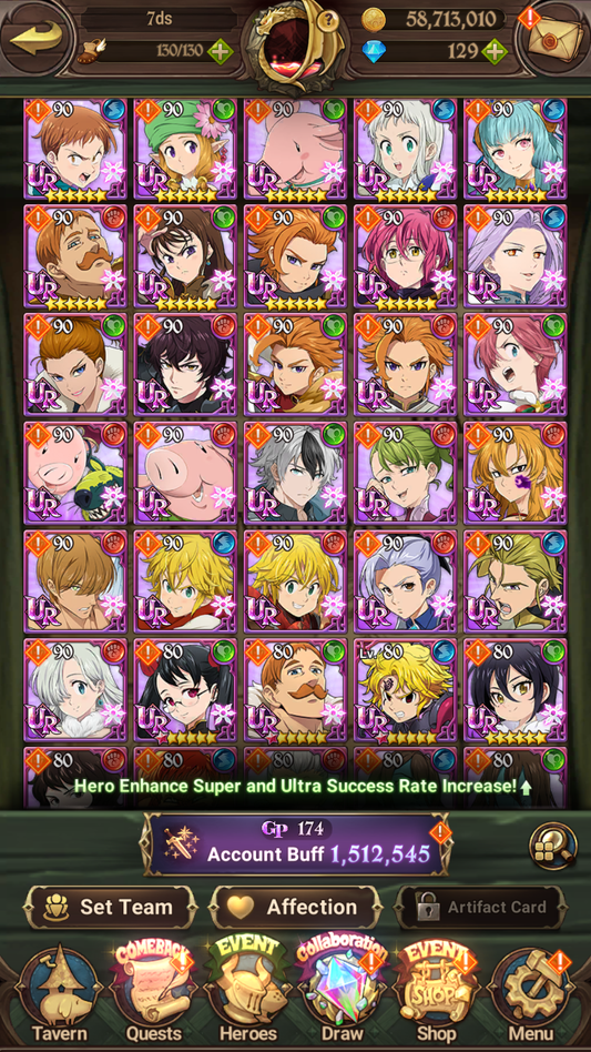 [GLOBAL] 6/6 Transcendent Ban 6/6 Purgatory Meliodas Ultimate Escanor Elizabeth++ 7DS Seven Deadly Sins: Grand Cross Resource Starter Account-Mobile Games Starter