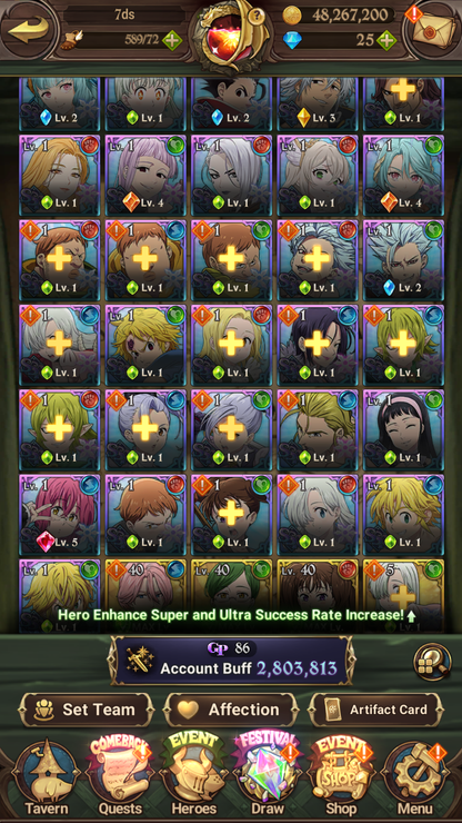 [GLOBAL] 6/6 Transcendent Ban 6/6 Traitor Meliodas++ 7DS Seven Deadly Sins: Grand Cross Resource Starter Account-Mobile Games Starter