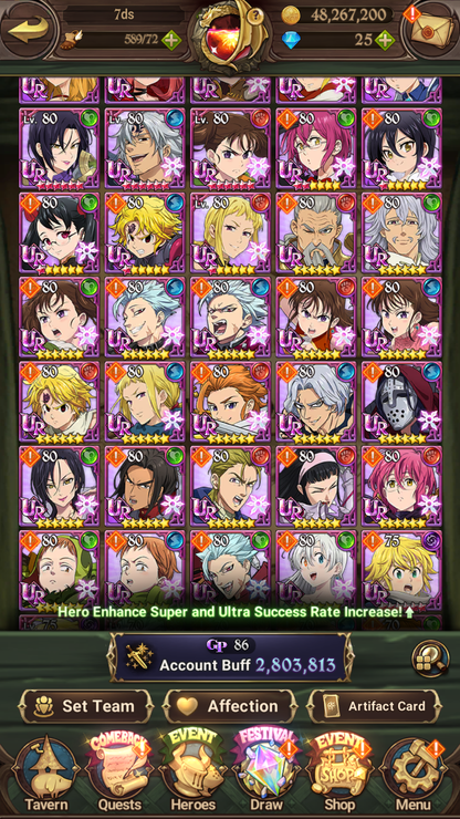 [GLOBAL] 6/6 Transcendent Ban 6/6 Traitor Meliodas++ 7DS Seven Deadly Sins: Grand Cross Resource Starter Account-Mobile Games Starter