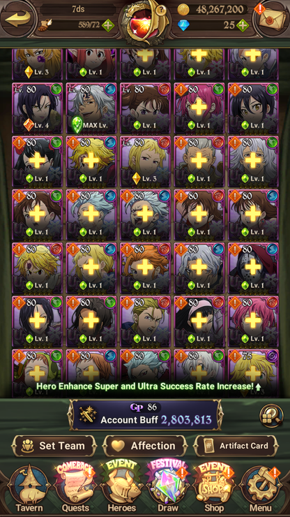 [GLOBAL] 6/6 Transcendent Ban 6/6 Traitor Meliodas++ 7DS Seven Deadly Sins: Grand Cross Resource Starter Account-Mobile Games Starter