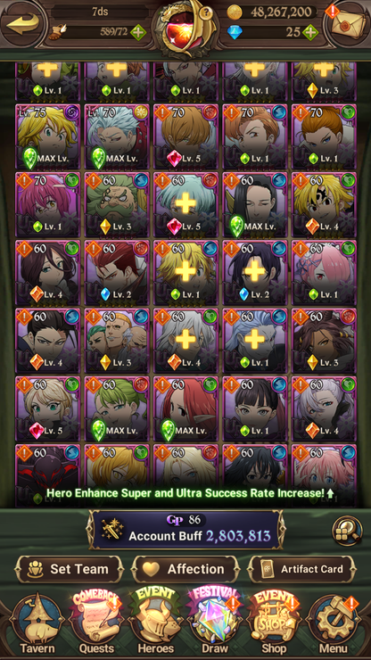 [GLOBAL] 6/6 Transcendent Ban 6/6 Traitor Meliodas++ 7DS Seven Deadly Sins: Grand Cross Resource Starter Account-Mobile Games Starter