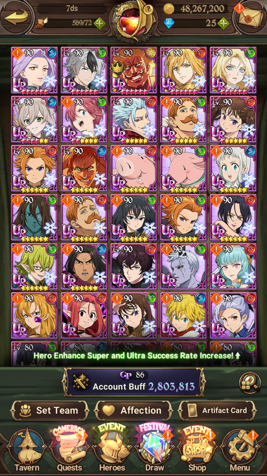 [GLOBAL] 6/6 Transcendent Ban 6/6 Traitor Meliodas++ 7DS Seven Deadly Sins: Grand Cross Resource Starter Account-Mobile Games Starter