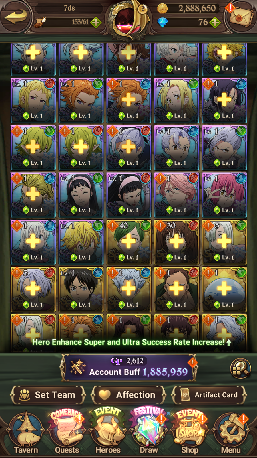 [GLOBAL] 6/6 Ultimate Escanor 6/6 Purgatory Meliodas++ 7DS Seven Deadly Sins: Grand Cross Resource Starter Account-Mobile Games Starter
