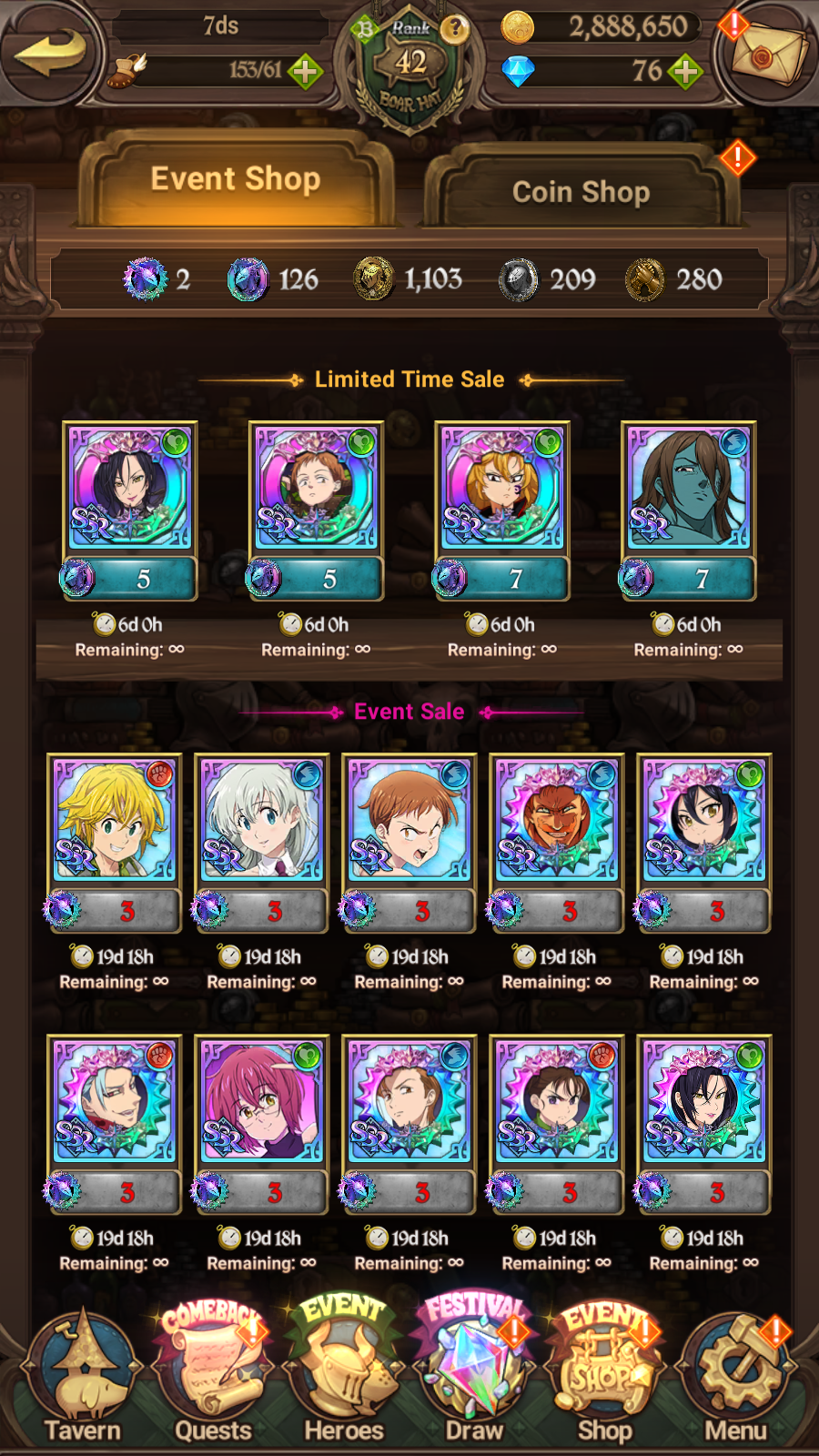 [GLOBAL] 6/6 Ultimate Escanor 6/6 Purgatory Meliodas++ 7DS Seven Deadly Sins: Grand Cross Resource Starter Account-Mobile Games Starter