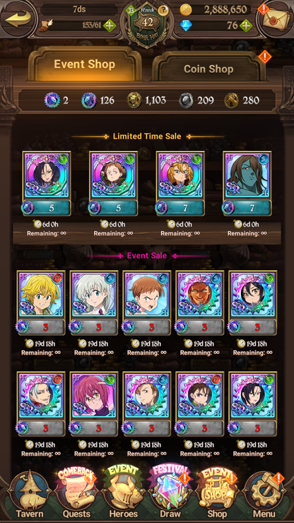 [GLOBAL] 6/6 Ultimate Escanor 6/6 Purgatory Meliodas++ 7DS Seven Deadly Sins: Grand Cross Resource Starter Account-Mobile Games Starter