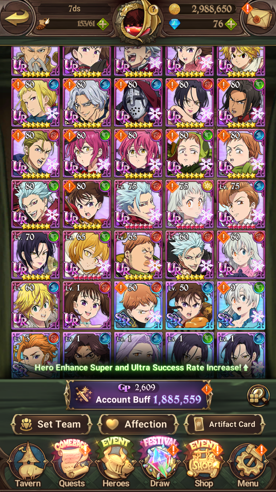 [GLOBAL] 6/6 Ultimate Escanor 6/6 Purgatory Meliodas++ 7DS Seven Deadly Sins: Grand Cross Resource Starter Account-Mobile Games Starter