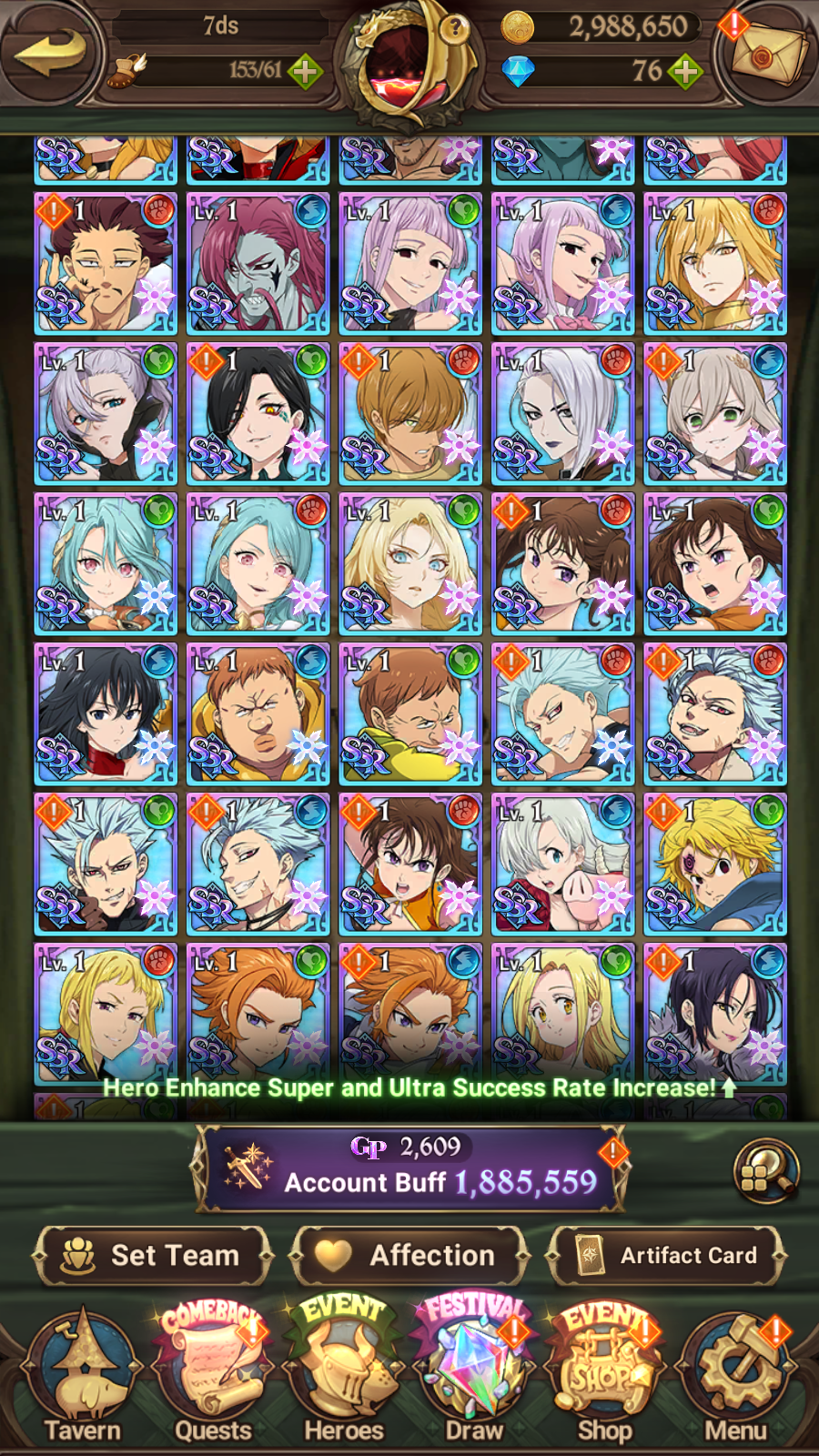 [GLOBAL] 6/6 Ultimate Escanor 6/6 Purgatory Meliodas++ 7DS Seven Deadly Sins: Grand Cross Resource Starter Account-Mobile Games Starter