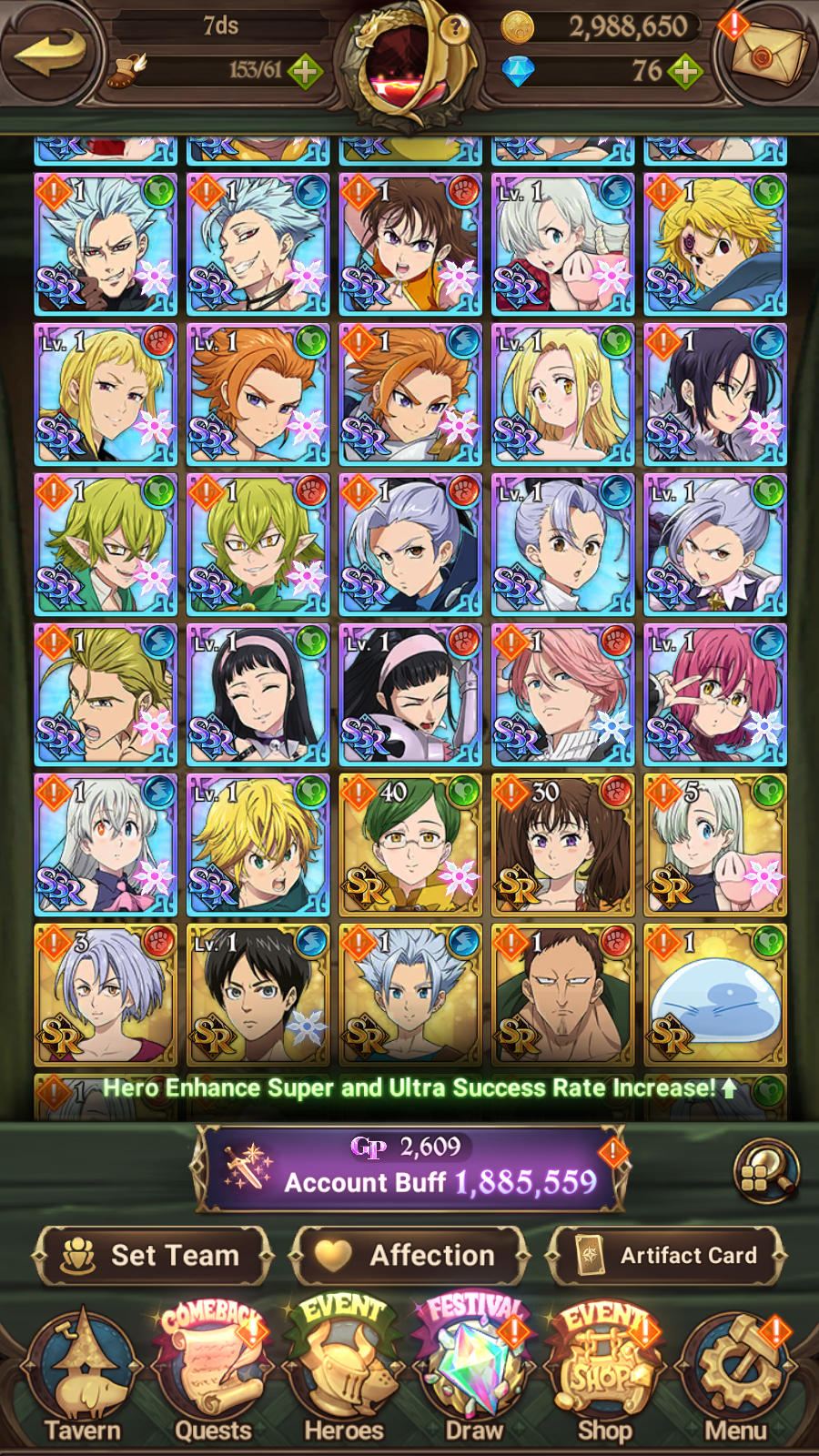 [GLOBAL] 6/6 Ultimate Escanor 6/6 Purgatory Meliodas++ 7DS Seven Deadly Sins: Grand Cross Resource Starter Account-Mobile Games Starter