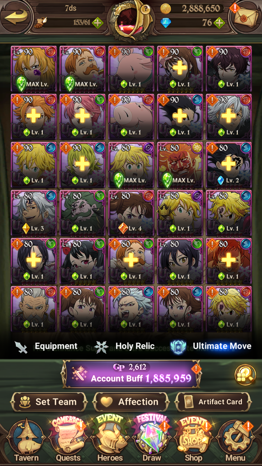 [GLOBAL] 6/6 Ultimate Escanor 6/6 Purgatory Meliodas++ 7DS Seven Deadly Sins: Grand Cross Resource Starter Account-Mobile Games Starter