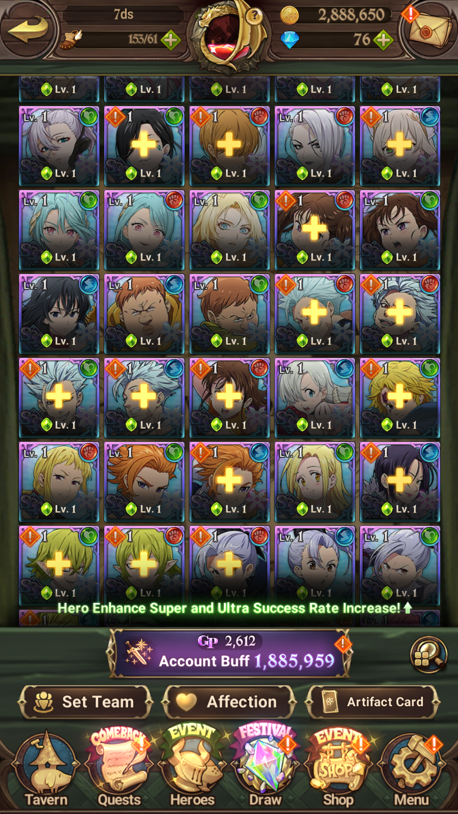[GLOBAL] 6/6 Ultimate Escanor 6/6 Purgatory Meliodas++ 7DS Seven Deadly Sins: Grand Cross Resource Starter Account-Mobile Games Starter