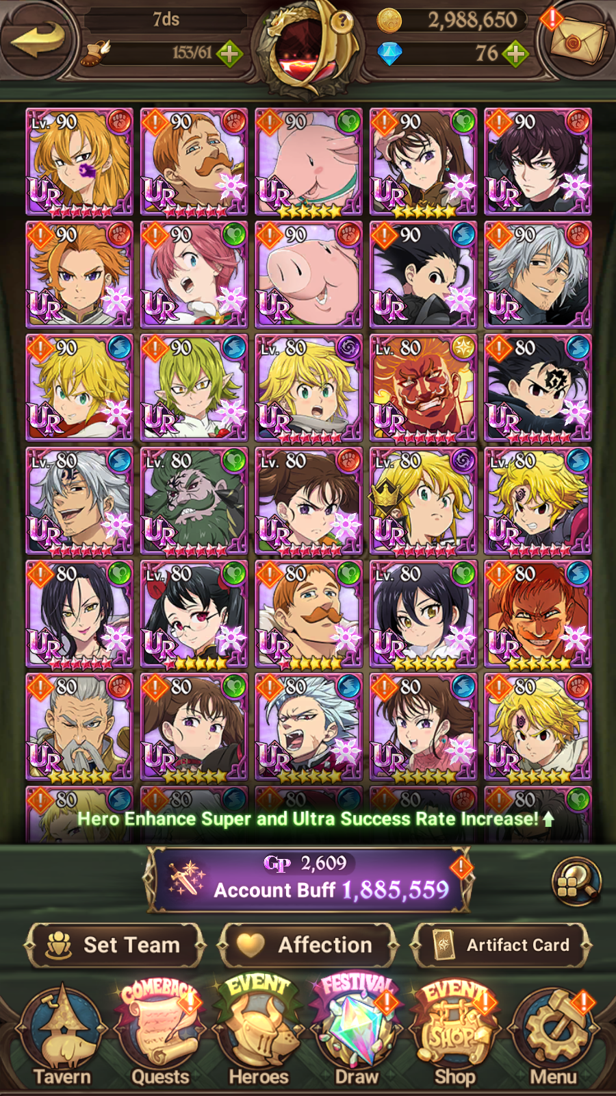 [GLOBAL] 6/6 Ultimate Escanor 6/6 Purgatory Meliodas++ 7DS Seven Deadly Sins: Grand Cross Resource Starter Account-Mobile Games Starter