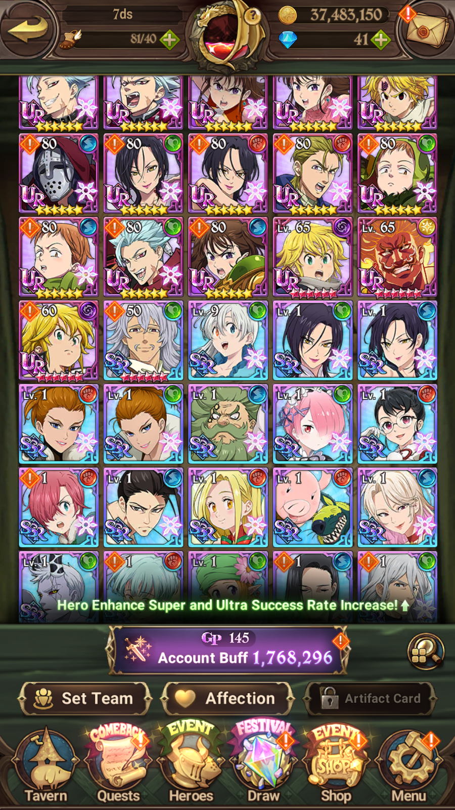 [GLOBAL] 6/6 Ultimate Escanor 6/6 Traitor Meliodas 6/6 Purgatory Meliodas 6/6 Elizabeth++ 7DS Seven Deadly Sins: Grand Cross Resource Starter Account-Mobile Games Starter