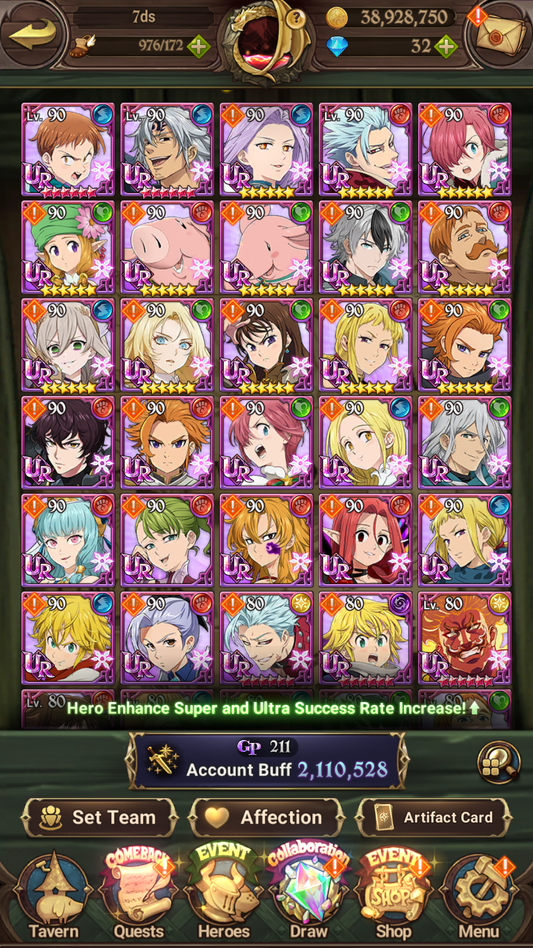 [GLOBAL] 6/6 Ultimate Escanor++ 7DS Seven Deadly Sins: Grand Cross Resource Starter Account #2-Mobile Games Starter