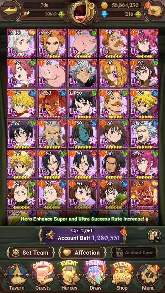 [GLOBAL] 6/6 Ultimate Escanor 7DS Seven Deadly Sins: Grand Cross Resource Starter Account #3-Mobile Games Starter