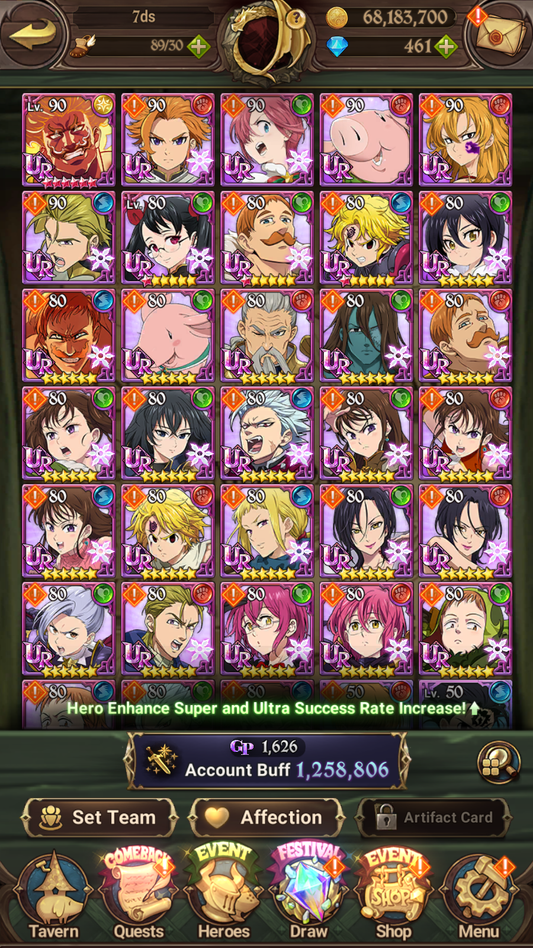 [GLOBAL] 6/6 Ultimate Escanor 7DS Seven Deadly Sins: Grand Cross Resource Starter Account #4-Mobile Games Starter