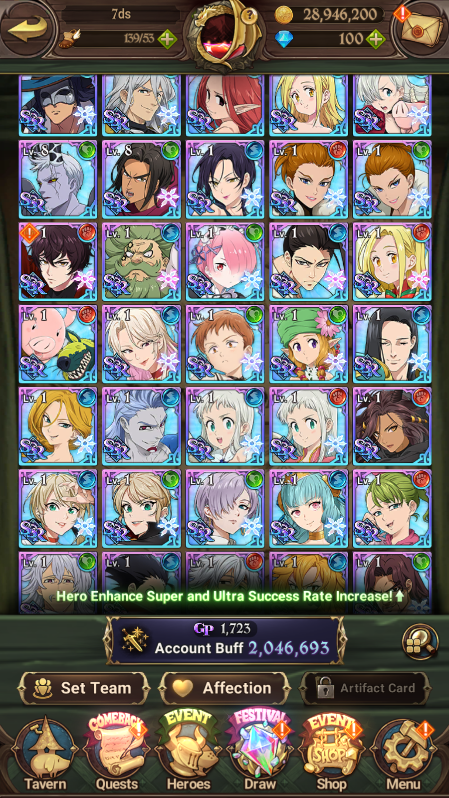 [GLOBAL] 6/6 Ultimate Escanor 7DS Seven Deadly Sins: Grand Cross Resource Starter Account #6-Mobile Games Starter