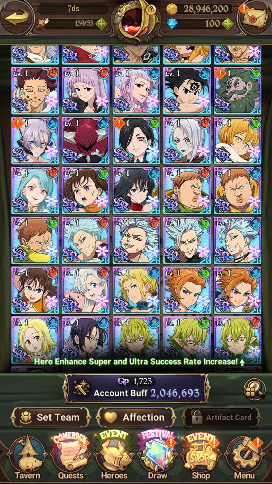 [GLOBAL] 6/6 Ultimate Escanor 7DS Seven Deadly Sins: Grand Cross Resource Starter Account #6-Mobile Games Starter