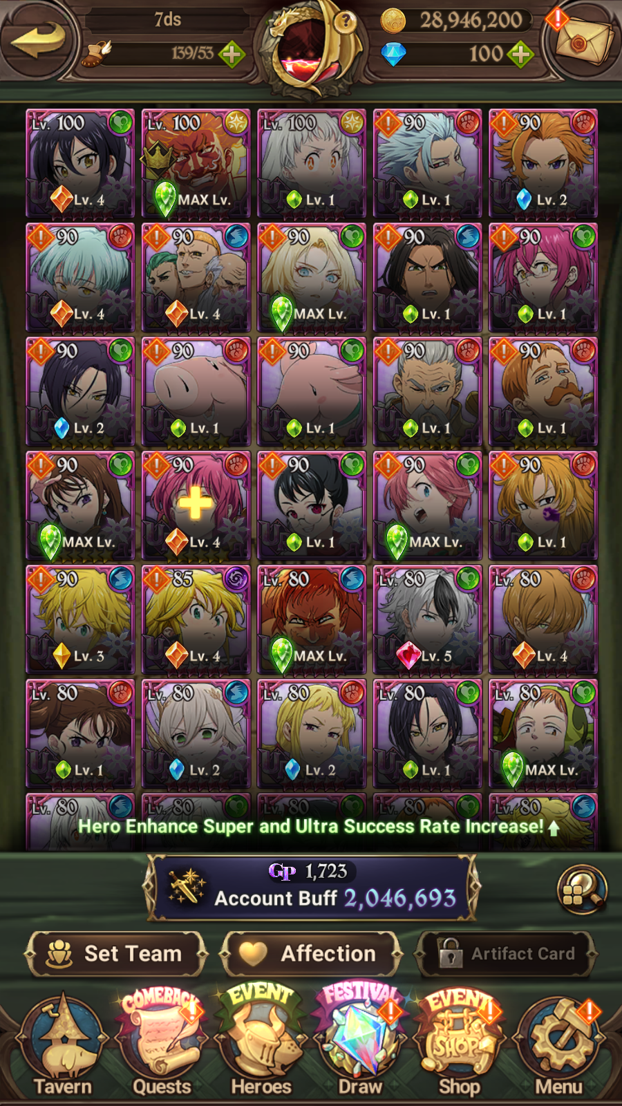 [GLOBAL] 6/6 Ultimate Escanor 7DS Seven Deadly Sins: Grand Cross Resource Starter Account #6-Mobile Games Starter