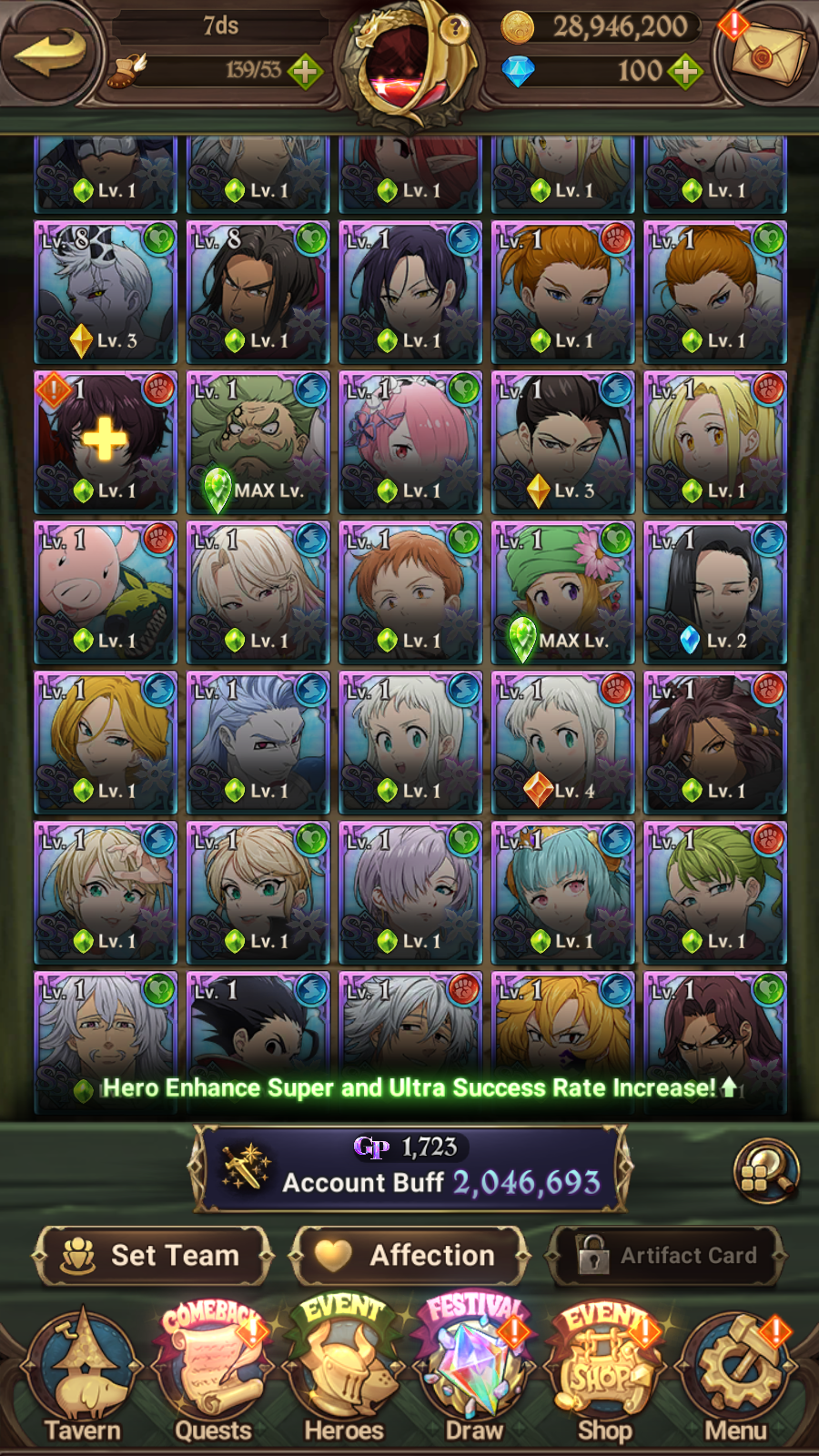 [GLOBAL] 6/6 Ultimate Escanor 7DS Seven Deadly Sins: Grand Cross Resource Starter Account #6-Mobile Games Starter