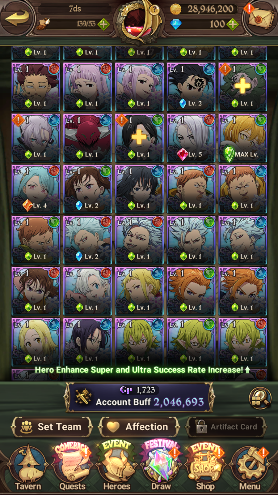 [GLOBAL] 6/6 Ultimate Escanor 7DS Seven Deadly Sins: Grand Cross Resource Starter Account #6-Mobile Games Starter