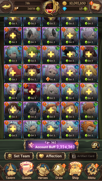 [GLOBAL] 6/6 Ultimate Escanor++ 7DS Seven Deadly Sins: Grand Cross Resource Starter Account-Mobile Games Starter