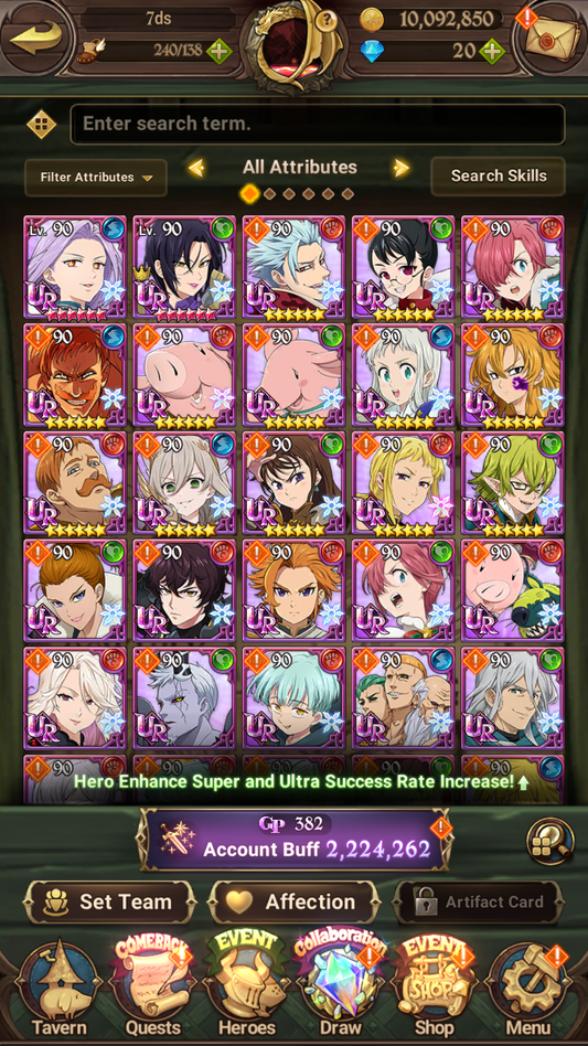 [GLOBAL] 6/6 Ultimate Escanor++ 7DS Seven Deadly Sins: Grand Cross Resource Starter Account-Mobile Games Starter