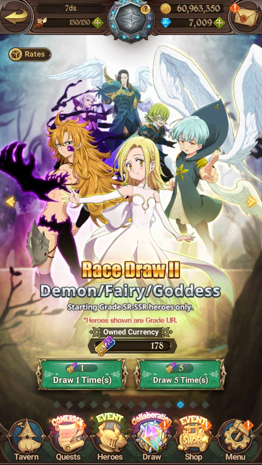 [GLOBAL] 7000 diamonds + 190 SSR tickets + Ultimate Escanor++ 7DS Seven Deadly Sins: Grand Cross Resource Starter Account-Mobile Games Starter