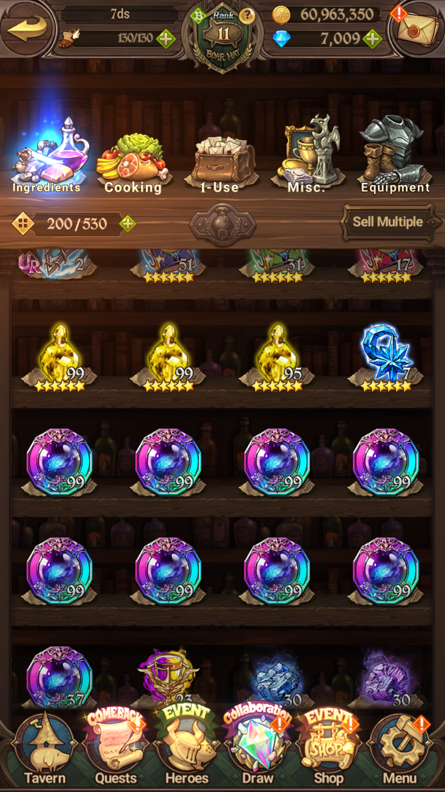 [GLOBAL] 7000 diamonds + 190 SSR tickets + Ultimate Escanor++ 7DS Seven Deadly Sins: Grand Cross Resource Starter Account-Mobile Games Starter