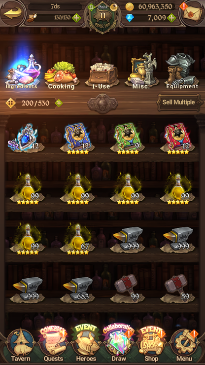 [GLOBAL] 7000 diamonds + 190 SSR tickets + Ultimate Escanor++ 7DS Seven Deadly Sins: Grand Cross Resource Starter Account-Mobile Games Starter