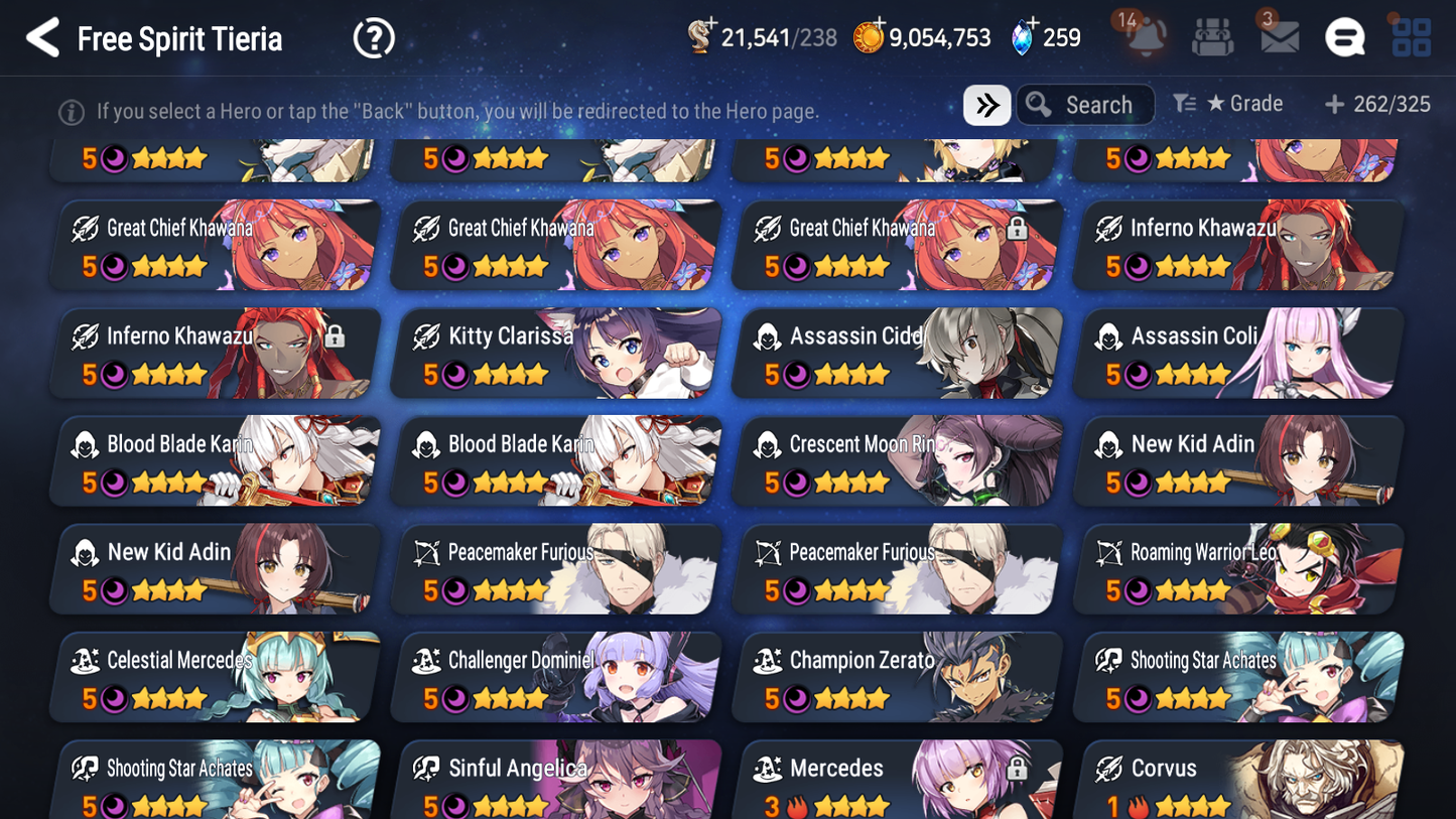 [GLOBAL] Epic 7 Seven 10ML + 25 4★ ML Witch of the Mere Tenebria Belian Zio +20 speed++ 10-10 Account-Mobile Games Starter