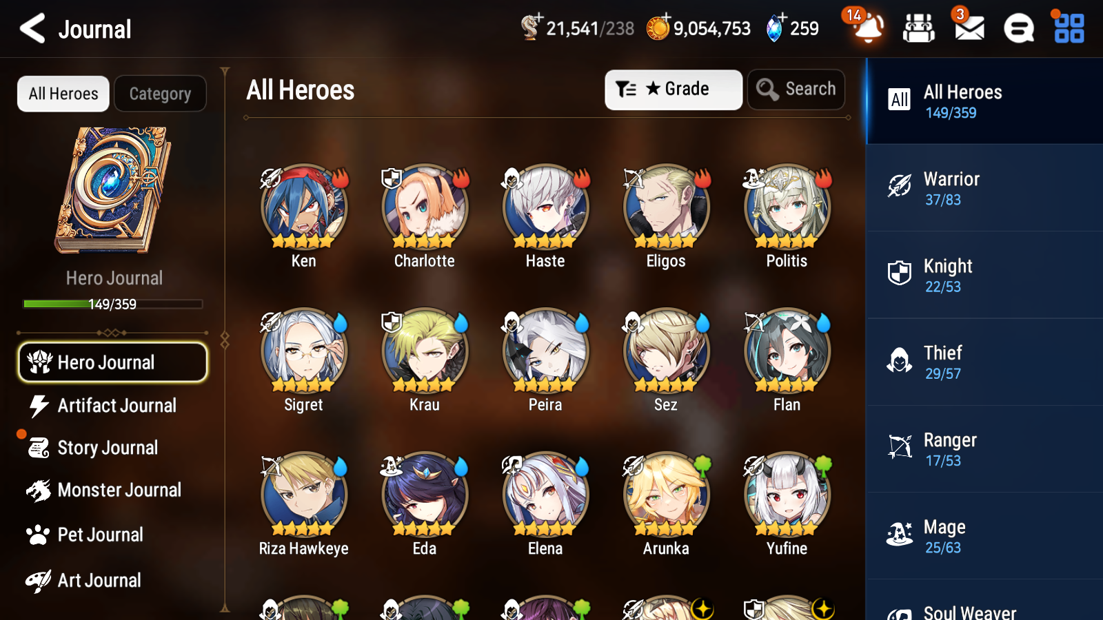 [GLOBAL] Epic 7 Seven 10ML + 25 4★ ML Witch of the Mere Tenebria Belian Zio +20 speed++ 10-10 Account-Mobile Games Starter