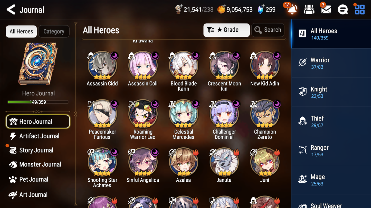 [GLOBAL] Epic 7 Seven 10ML + 25 4★ ML Witch of the Mere Tenebria Belian Zio +20 speed++ 10-10 Account-Mobile Games Starter