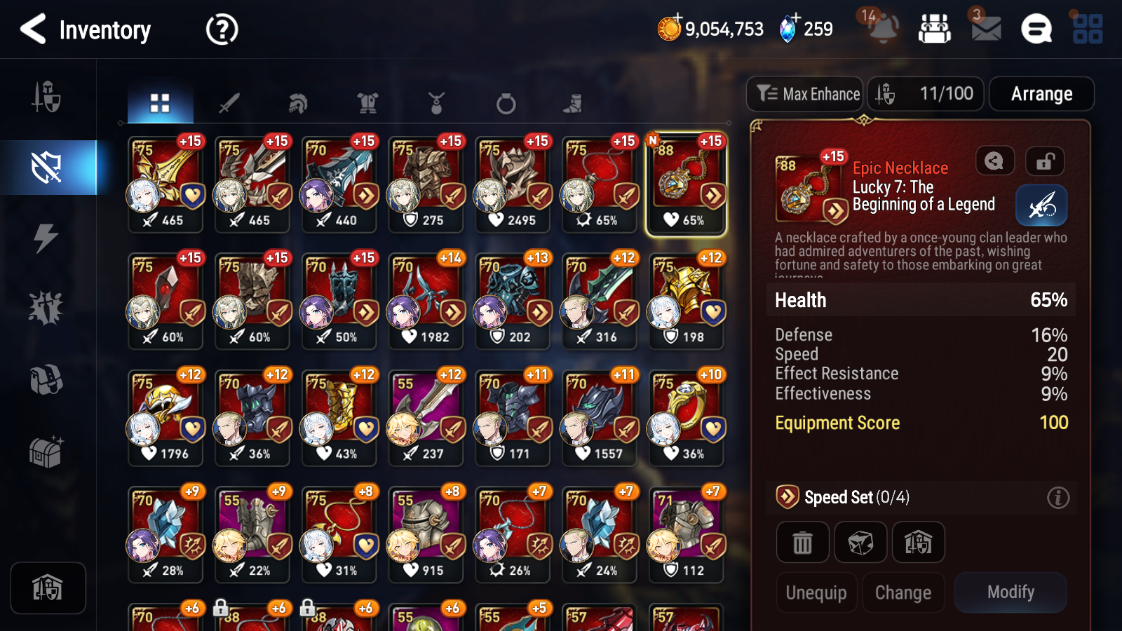 [GLOBAL] Epic 7 Seven 10ML + 25 4★ ML Witch of the Mere Tenebria Belian Zio +20 speed++ 10-10 Account-Mobile Games Starter