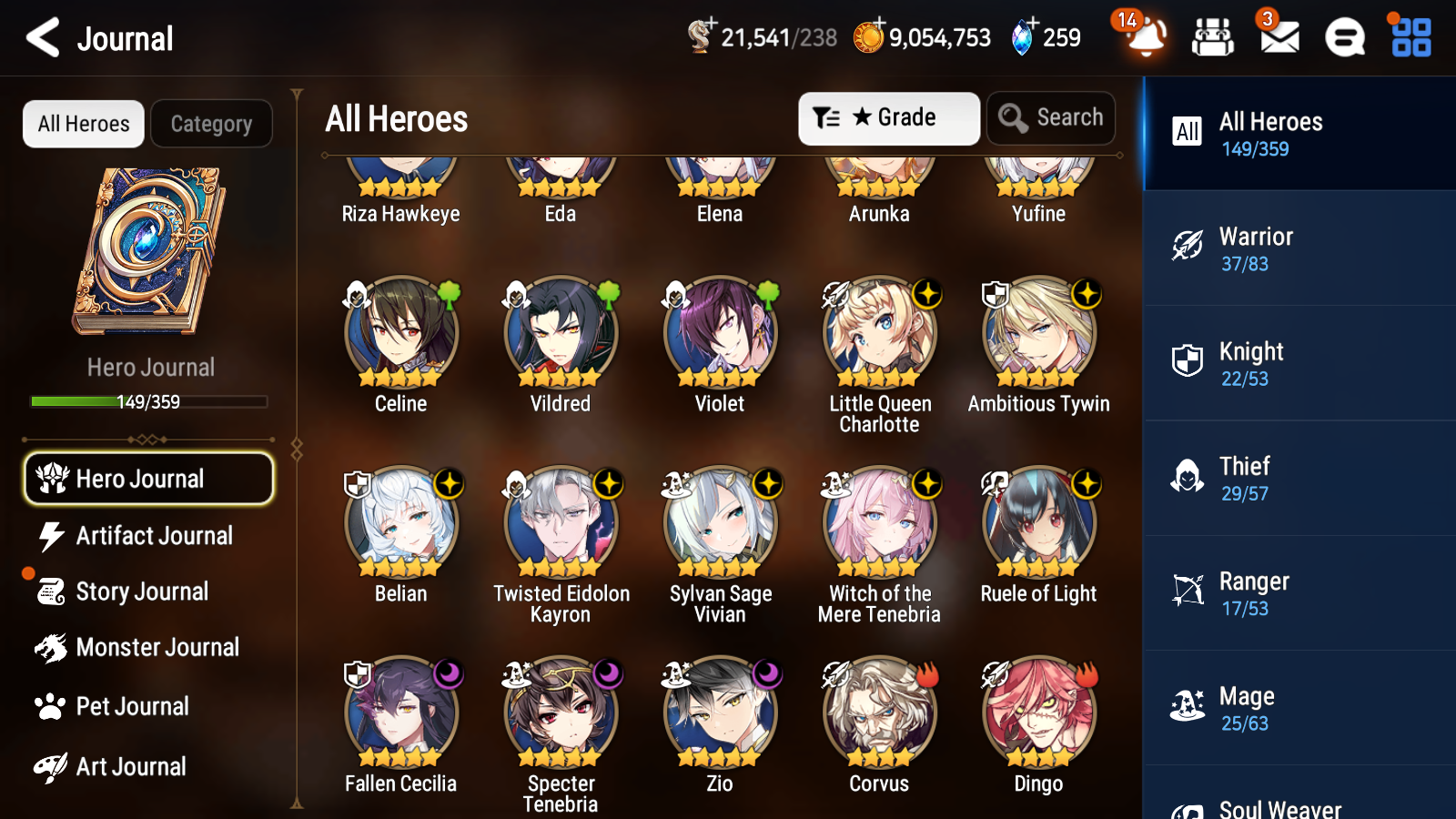 [GLOBAL] Epic 7 Seven 10ML + 25 4★ ML Witch of the Mere Tenebria Belian Zio +20 speed++ 10-10 Account-Mobile Games Starter