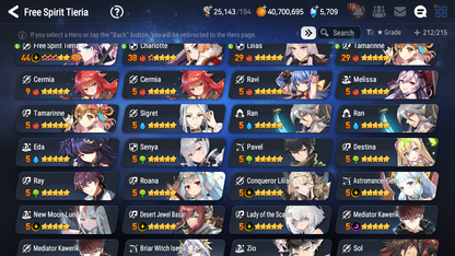 [GLOBAL] Epic 7 Seven 10ML + 26 4★ ML Lady of the Scales New Moon Luna Zio Iseria Kawerik Elena Basar +20 Speed 10-10 Account-Mobile Games Starter