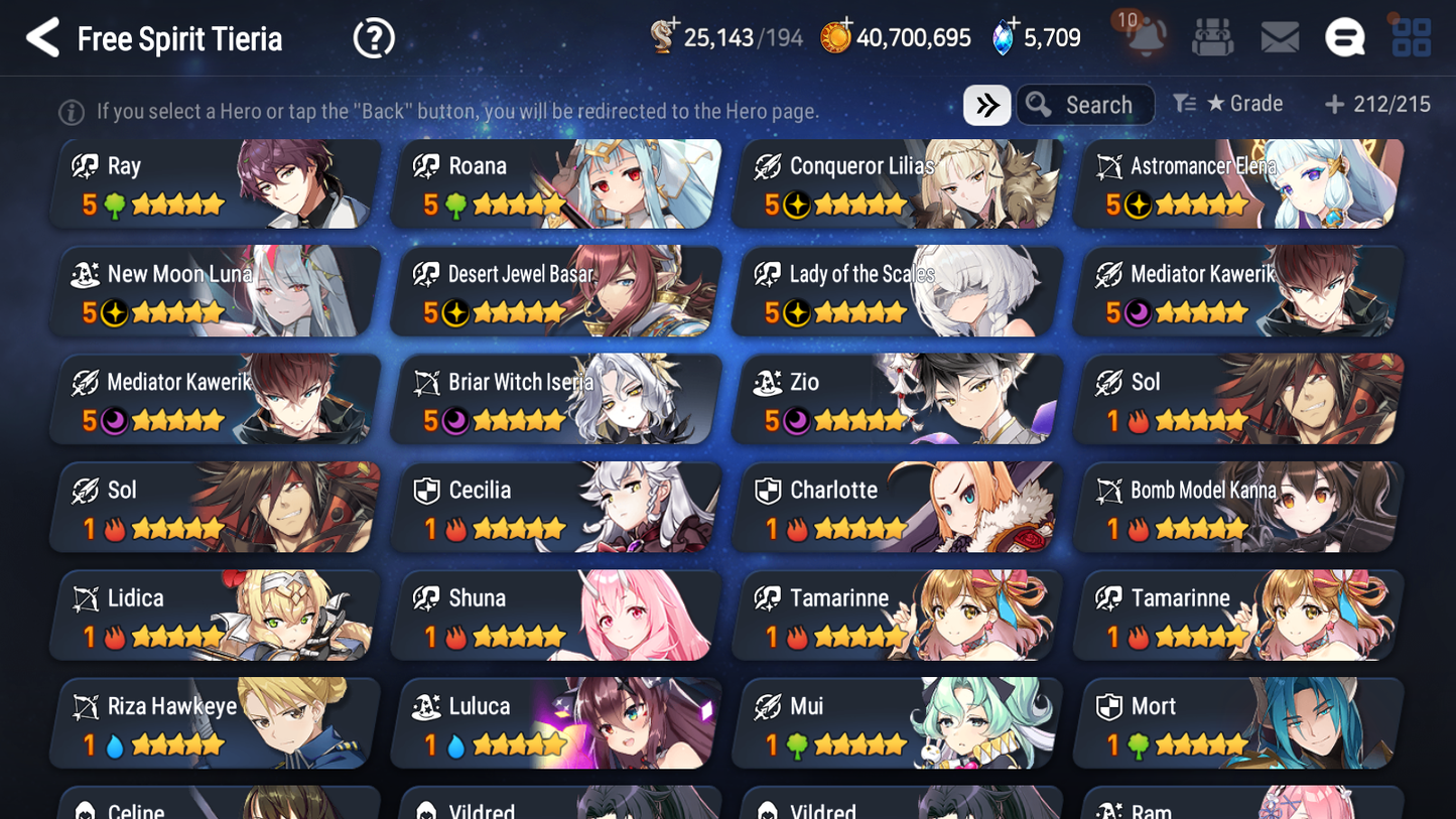 [GLOBAL] Epic 7 Seven 10ML + 26 4★ ML Lady of the Scales New Moon Luna Zio Iseria Kawerik Elena Basar +20 Speed 10-10 Account-Mobile Games Starter