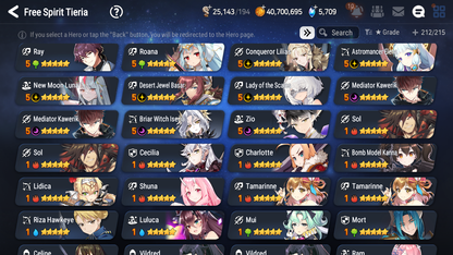[GLOBAL] Epic 7 Seven 10ML + 26 4★ ML Lady of the Scales New Moon Luna Zio Iseria Kawerik Elena Basar +20 Speed 10-10 Account-Mobile Games Starter