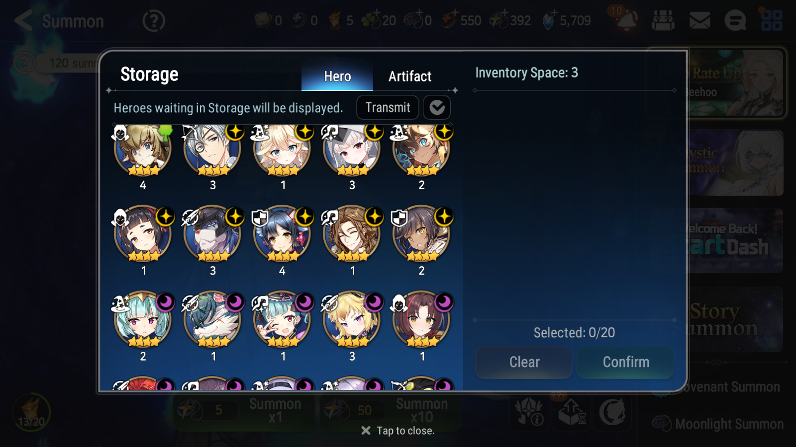 [GLOBAL] Epic 7 Seven 10ML + 26 4★ ML Lady of the Scales New Moon Luna Zio Iseria Kawerik Elena Basar +20 Speed 10-10 Account-Mobile Games Starter