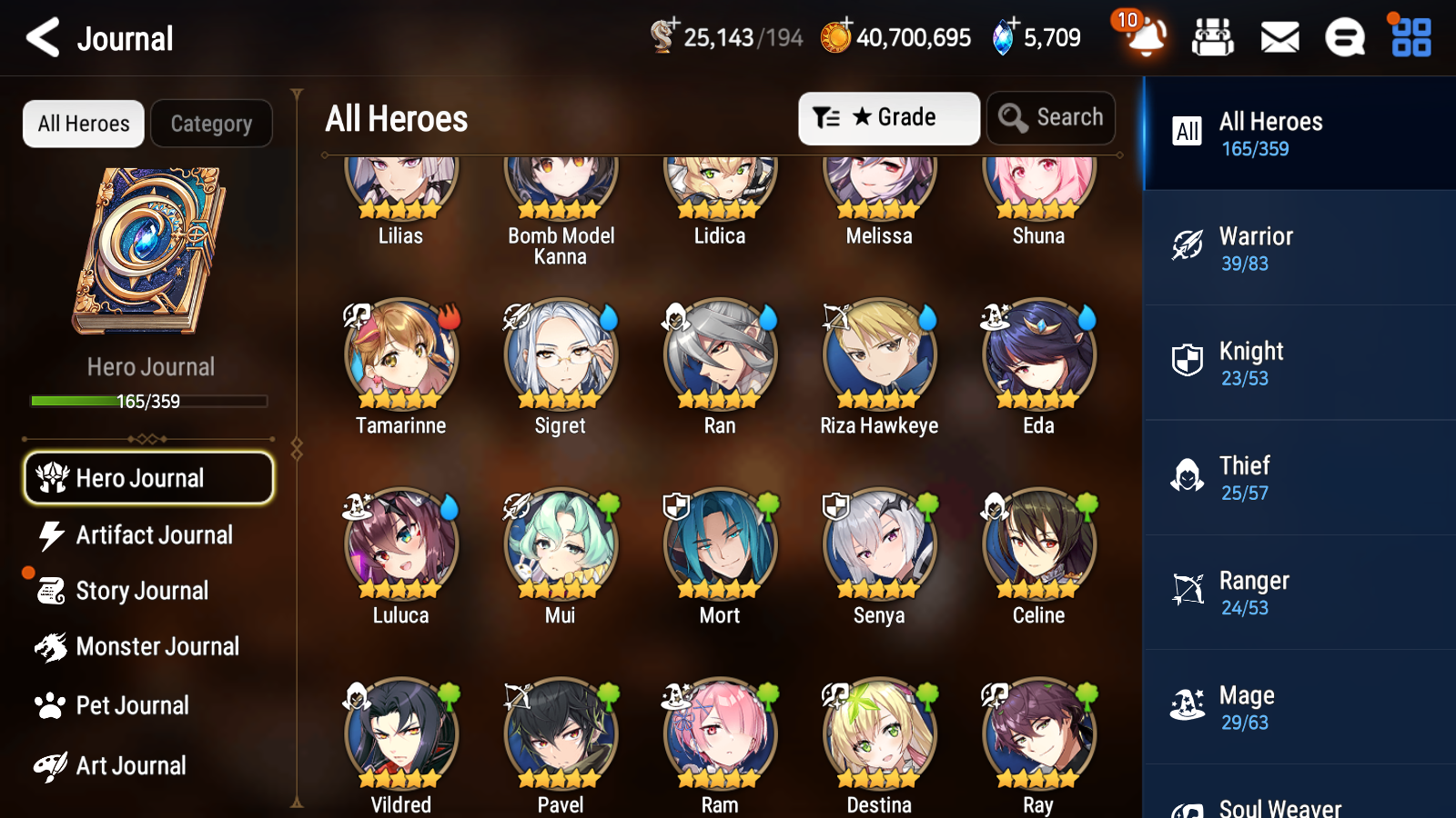 [GLOBAL] Epic 7 Seven 10ML + 26 4★ ML Lady of the Scales New Moon Luna Zio Iseria Kawerik Elena Basar +20 Speed 10-10 Account-Mobile Games Starter