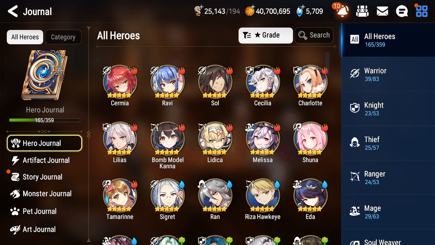 [GLOBAL] Epic 7 Seven 10ML + 26 4★ ML Lady of the Scales New Moon Luna Zio Iseria Kawerik Elena Basar +20 Speed 10-10 Account-Mobile Games Starter