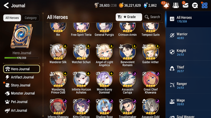 [GLOBAL] Epic 7 Seven 10ML + 27 4★ ML Witch of the Mere Tenebria Hellion Lua Conqueror Lilias Straze Belian Apocalypse Ravi +20 speed++ 10-10 Account-Mobile Games Starter