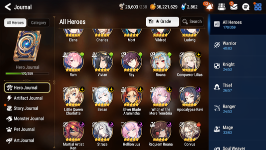 [GLOBAL] Epic 7 Seven 10ML + 27 4★ ML Witch of the Mere Tenebria Hellion Lua Conqueror Lilias Straze Belian Apocalypse Ravi +20 speed++ 10-10 Account-Mobile Games Starter