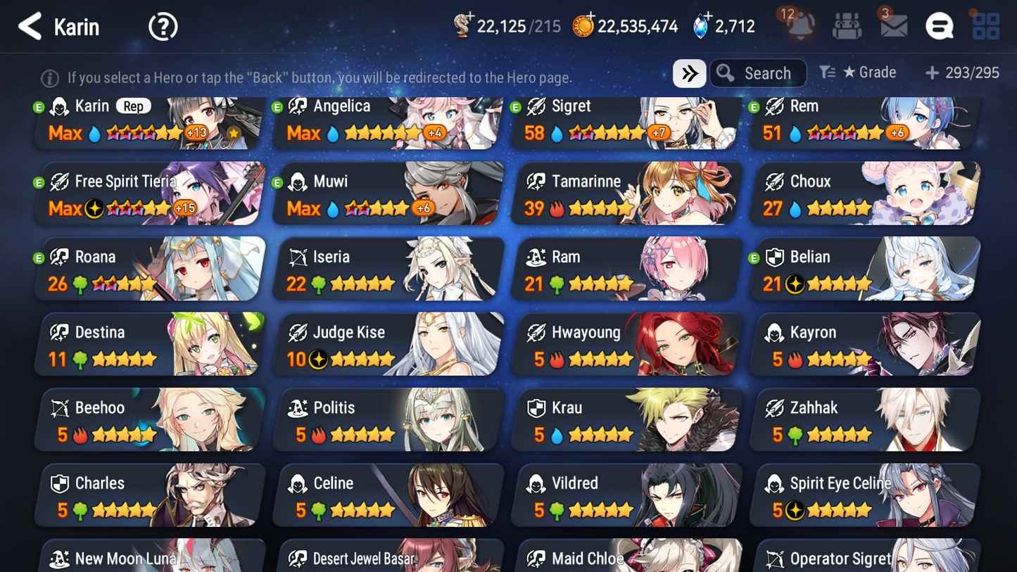 [GLOBAL] Epic 7 Seven 10ML + 29 4★ ML New Moon Luna Successor Taeyou Belian Rem+20 speed++ 10-10 Account-Mobile Games Starter