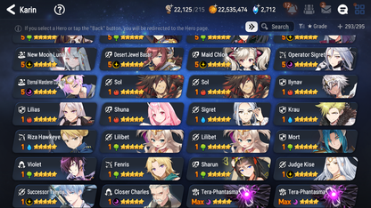 [GLOBAL] Epic 7 Seven 10ML + 29 4★ ML New Moon Luna Successor Taeyou Belian Rem+20 speed++ 10-10 Account-Mobile Games Starter