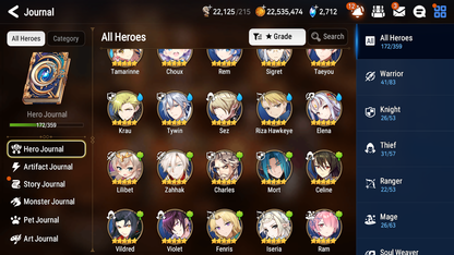 [GLOBAL] Epic 7 Seven 10ML + 29 4★ ML New Moon Luna Successor Taeyou Belian Rem+20 speed++ 10-10 Account-Mobile Games Starter